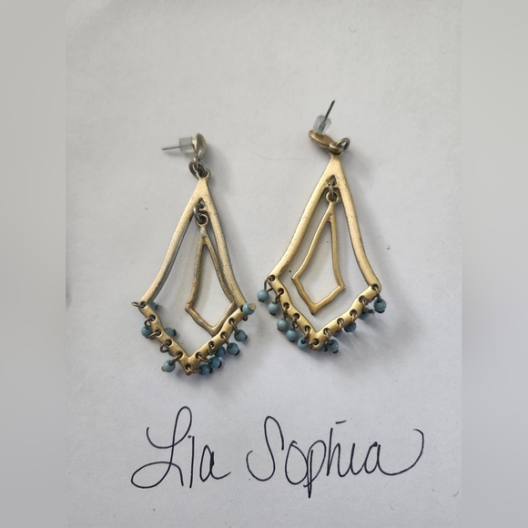 Lia Sophia Jewelry - LIA SOPHIA Brush Gold and Turquoise Chandler Earrings